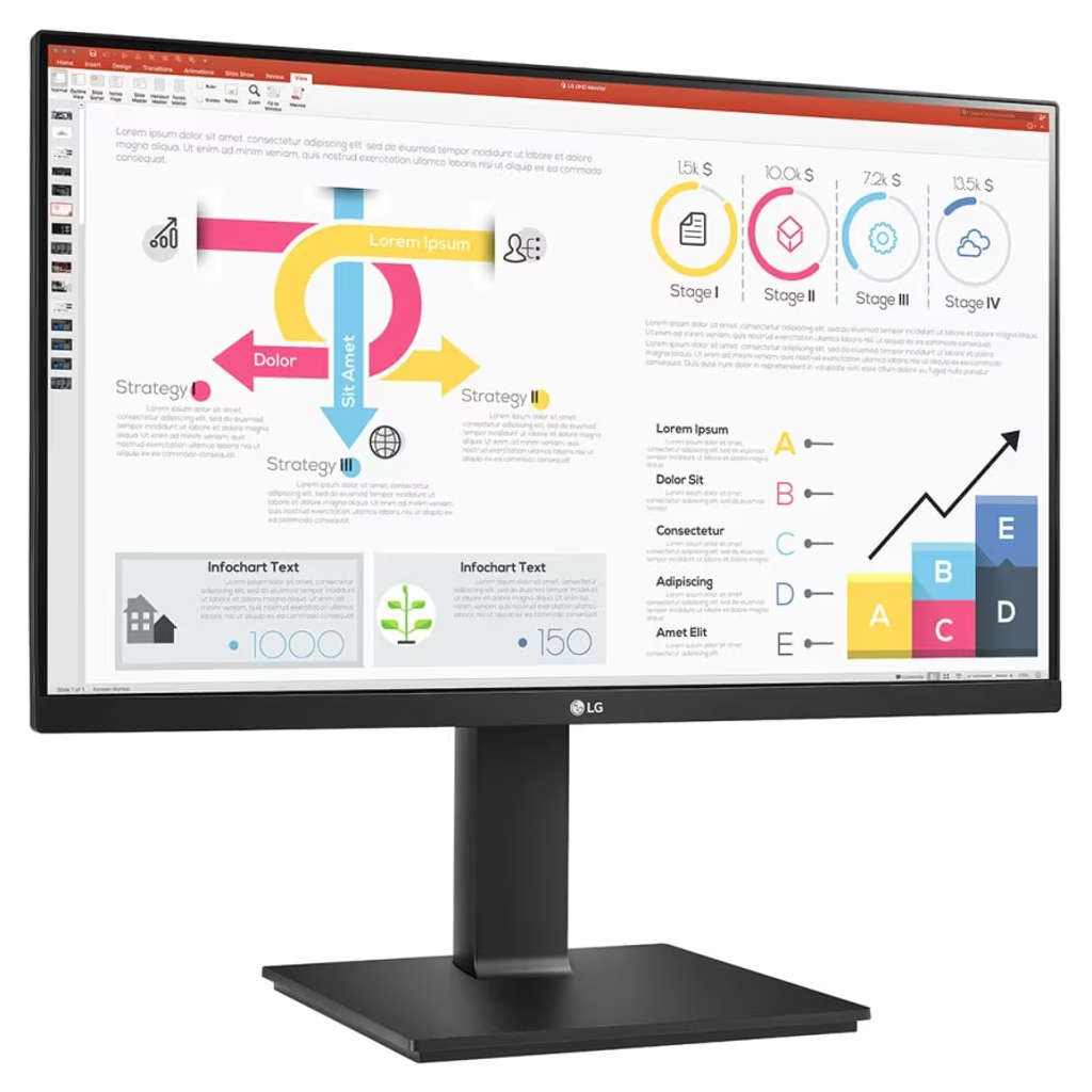 LG QHD IPS Monitor With Daisy Chain And USB Type-C 23.8 Inch Black 24QP750