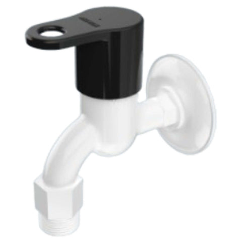 Watertec Flexo Ebony Series Washing Machine Bib Tap Black White EBL-146016 