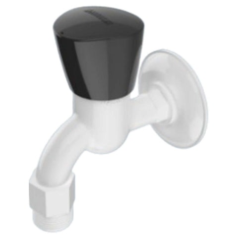 Watertec Flexo Ovlo Series Washing Machine Bib Tap Black White OV-812014 