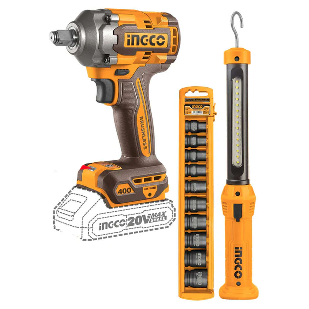 Ingco Cordless Impact Wrench Combo Kit 2 Pcs COSLI23048