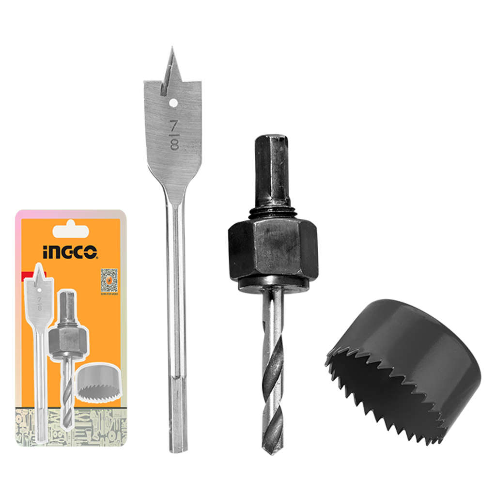 Ingco Lock Installation Hole Saw Set Of 3 Pcs AKHS302 