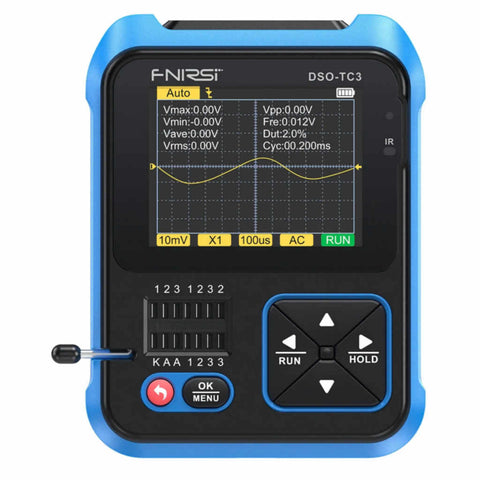 Fnirsi 3-In-1 Handheld Digital Oscilloscopes Signal Generator Transistor Tester DSO-TC3 