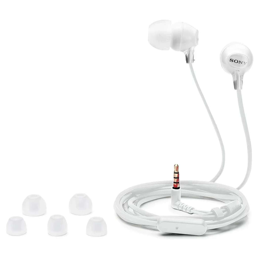 Sony Wired In Ear Headphones With Microphone White MDR-EX15AP
