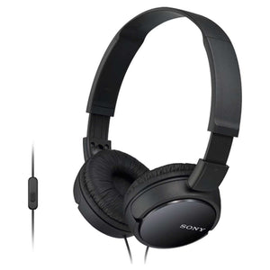 Sony Wired On Ear Headphones With Mic Black MDR-ZX110AP 