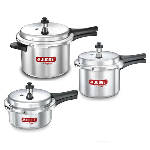 Judge Basics Outer Lid Aluminum Pressure Cooker Combo Pack Of 3 