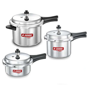 Judge Basics Outer Lid Aluminum Pressure Cooker Combo Pack Of 3 