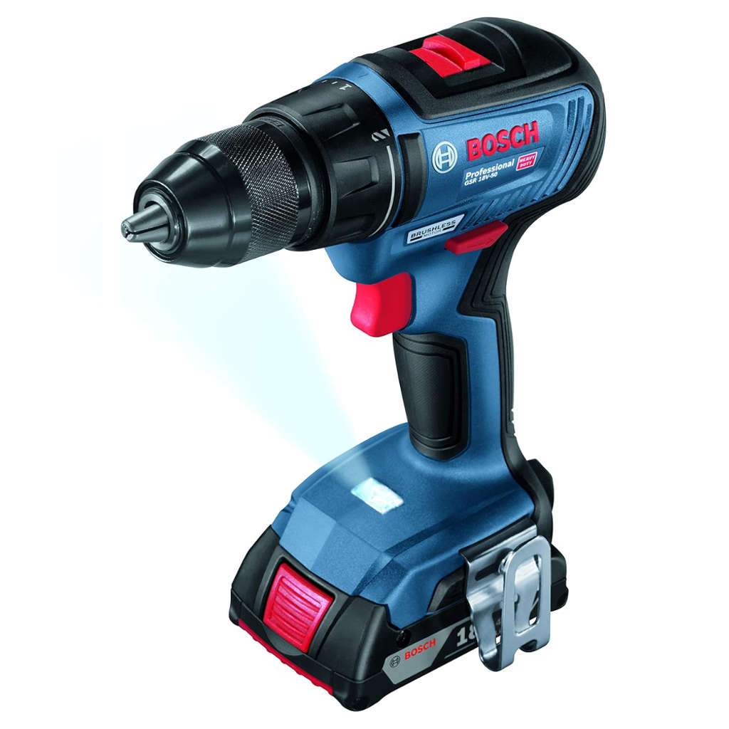 Bosch Professional Cordless Drill/Driver 18V GSR 18V-50 + Battery Pack GBA 18V 2.0Ah + Charger 14.4-18V GAL 18V-40