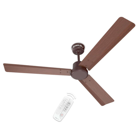 Bajaj Classico Sleek Wood BLDC Ceiling Fan With Remote 1200mm Walnut Wood 251618EE 