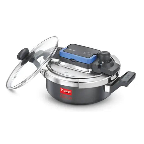 Prestige Svachh Flip-On Mini Pressure Cooker With Glass Lid 2 Litre Black 20167 
