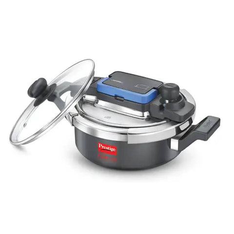 Prestige Svachh Flip-On Mini Pressure Cooker With Glass Lid 2 Litre Black 20167 