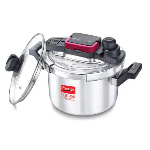 Prestige Flip-On Tri-Ply Stainless Steel Pressure Cooker With Glass Lid 3 Litre 20711 