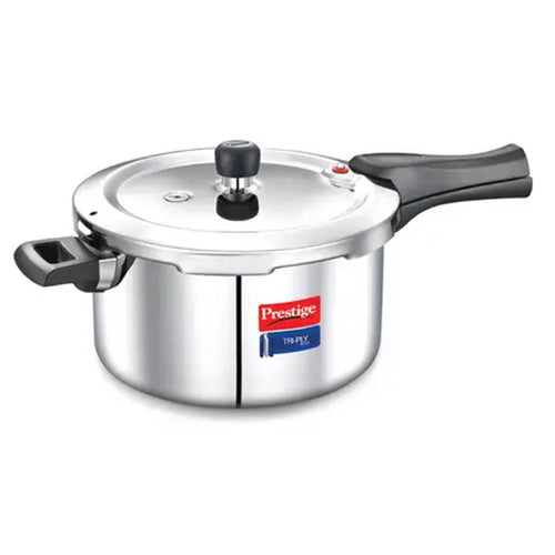 Prestige Svachh Tri-Ply Outer Lid Pressure Cooker With Unique Deep Lid 5 Litre Silver 20703 
