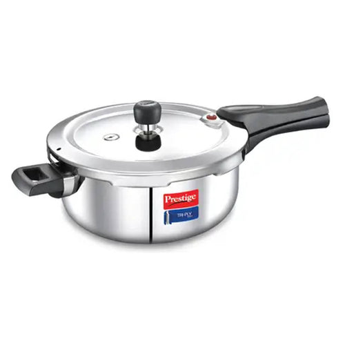 Prestige Svachh Tri-Ply Outer Lid Pressure Cooker With Unique Deep Lid 3.5 Litre Silver 20704 
