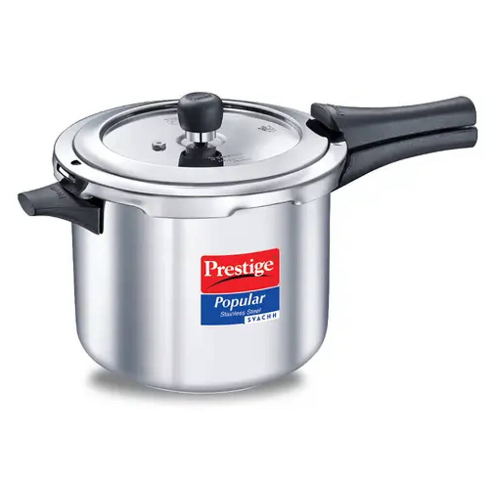 Prestige Popular Svachh Stainless Steel Pressure Cooker 5 Litre Silver 20173 