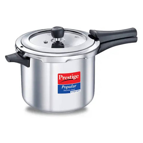 Prestige Popular Svachh Stainless Steel Pressure Cooker 5 Litre Silver 20173 