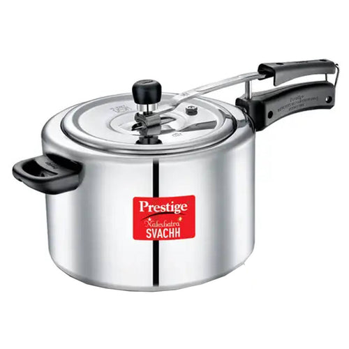 Prestige Nakshatra Plus Svachh Aluminium Inner Lid Pressure Cooker 10 Litre Silver 10747 
