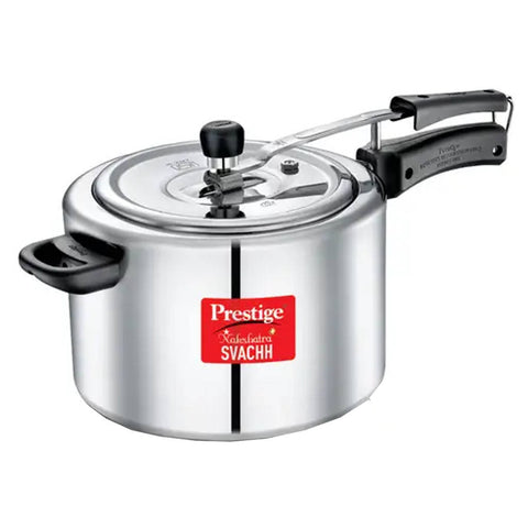 Prestige Nakshatra Plus Svachh Aluminium Inner Lid Pressure Cooker 10 Litre Silver 10747 