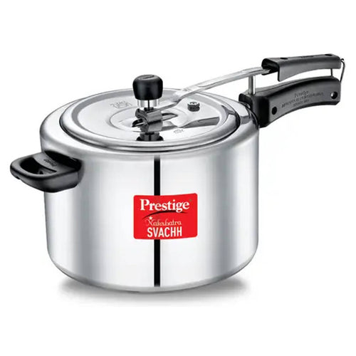 Prestige Nakshatra Svachh Aluminium Inner Lid Pressure Cooker 10 Litre Silver 10742 