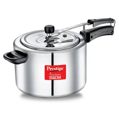 Prestige Nakshatra Svachh Aluminium Inner Lid Pressure Cooker 10 Litre Silver 10742 