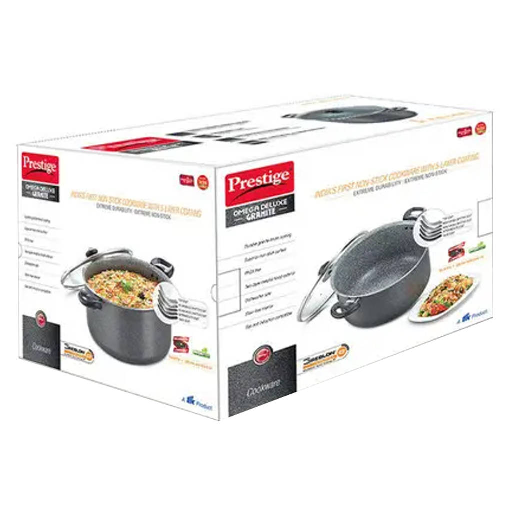 Prestige Omega Deluxe Granite Non-Stick Stock Pot 28 cm Black 36315