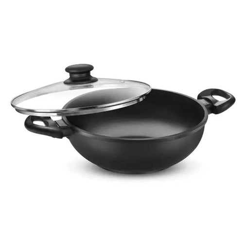 Prestige Omega Die-Cast Plus Aluminium Non-Stick Kadai With Glass Lid 24 cm 30543 
