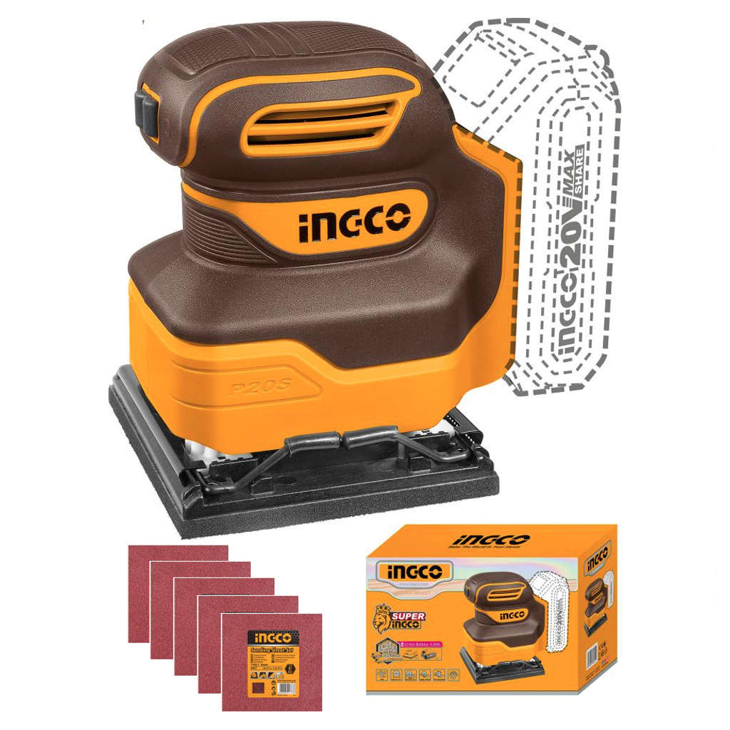 Ingco Lithium-Ion Cordless Sheet Sander 20 V CSHSLI2014 
