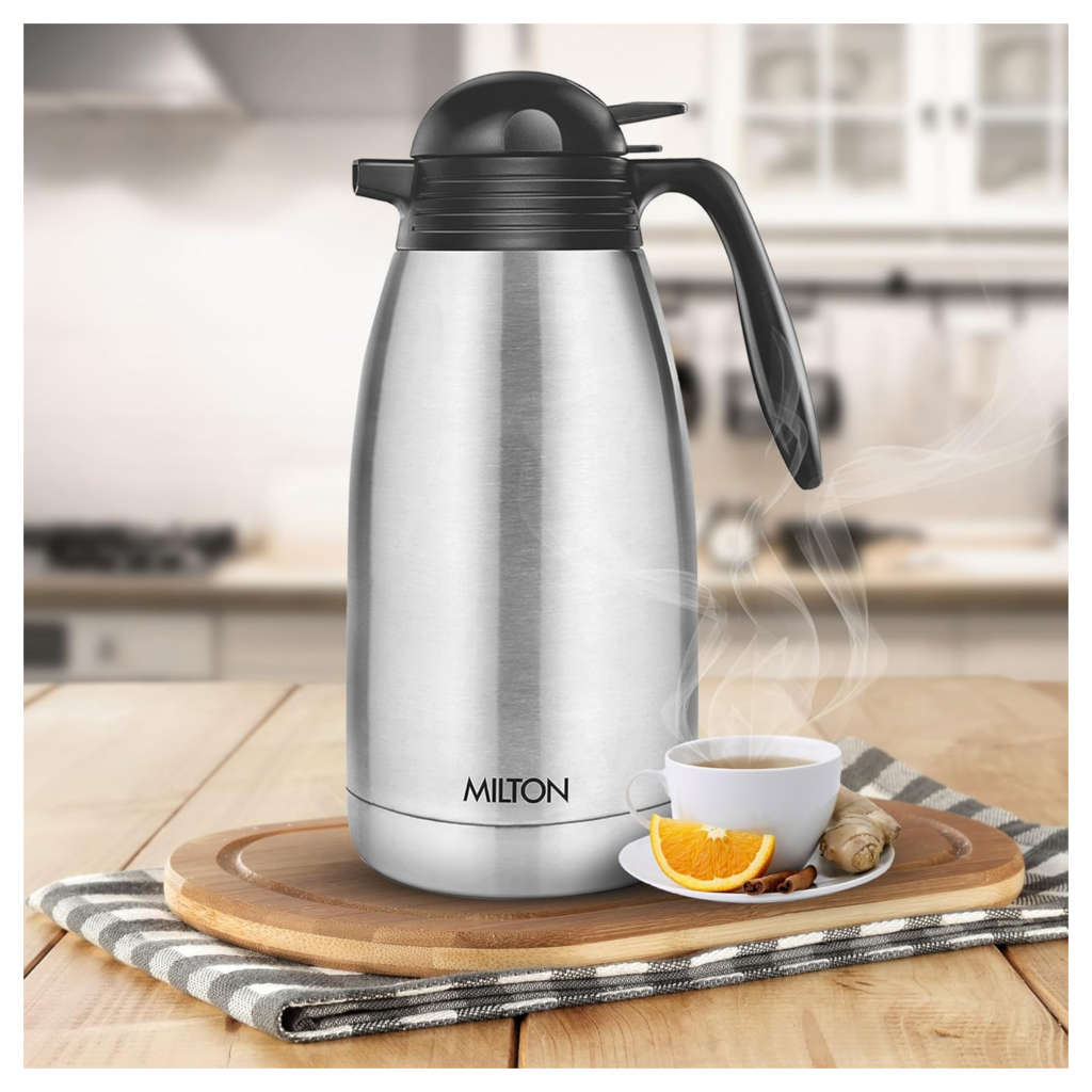 Milton Carafe Thermosteel 24 Hours Vacuum Flask Hot Or Cold 2000ml Stainless Steel