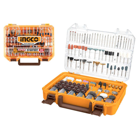 Ingco Accessories For Mini Drill Set Of 420 Pcs AKMG4208 