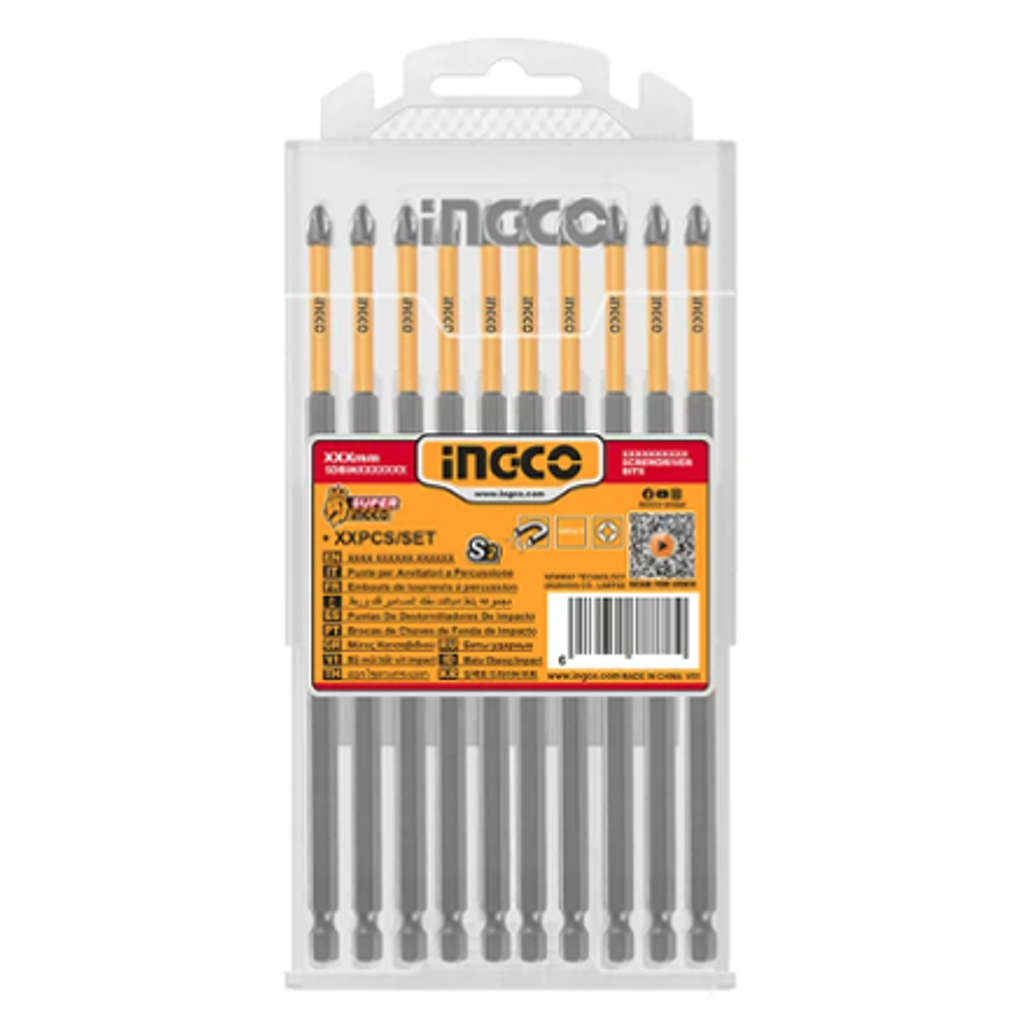 Ingco Impact Screwdriver Bits 150 mm Set Of 10 Pcs SDBIM11PH263