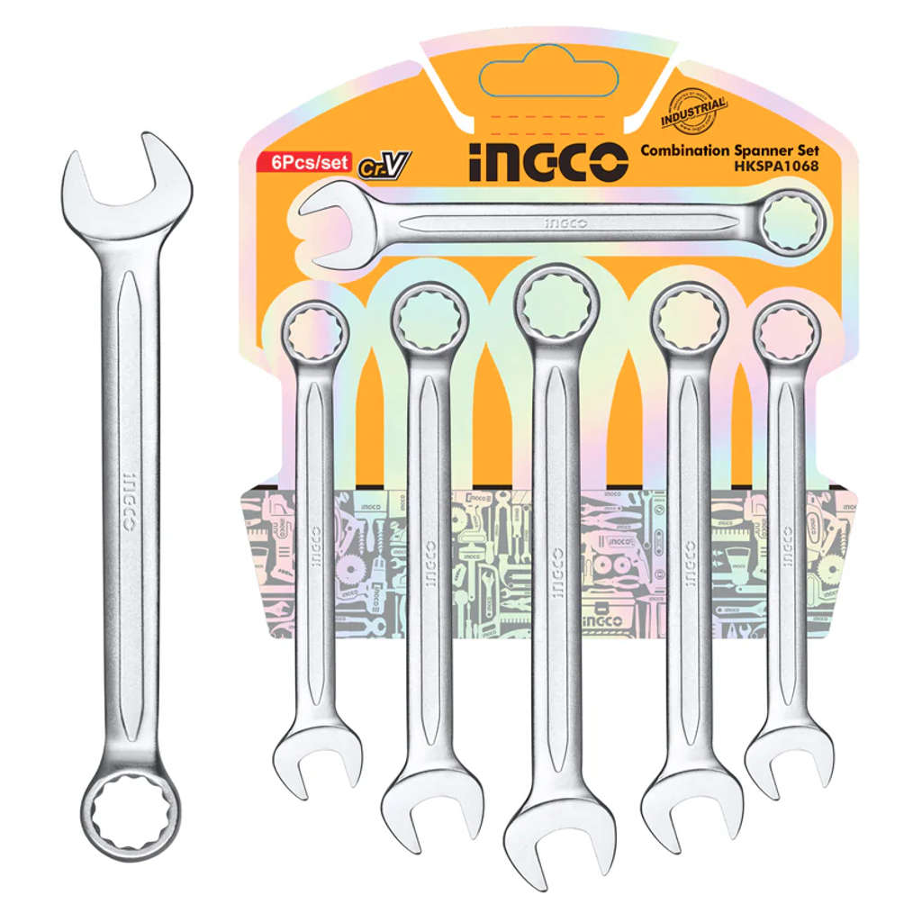 Ingco Combination Spanner Set Of 6 Pcs HKSPA1068 