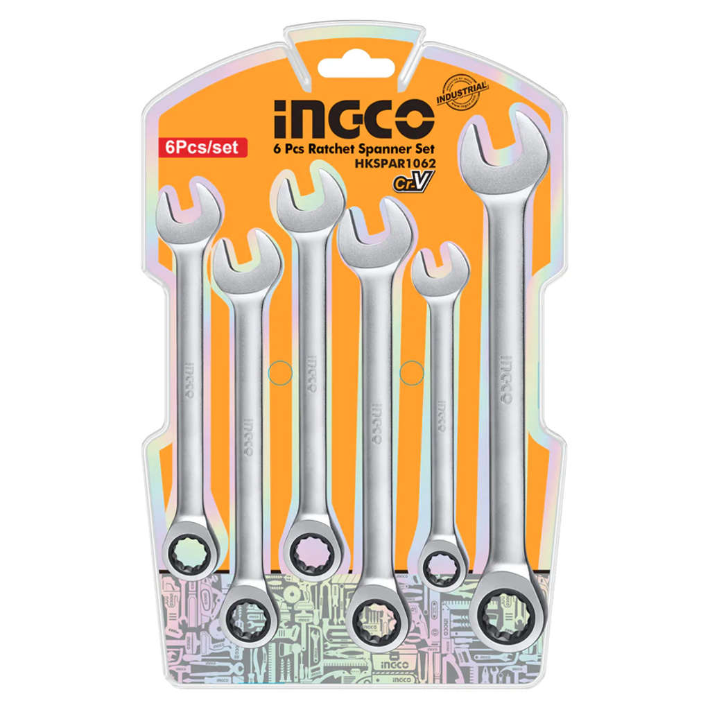 Ingco Ratchet Spanner Set Of 6 Pcs HKSPAR1062