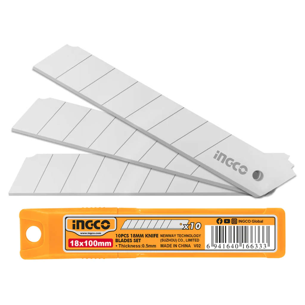 Ingco Knife Blade Set Of 10 Pcs HKNSB112 