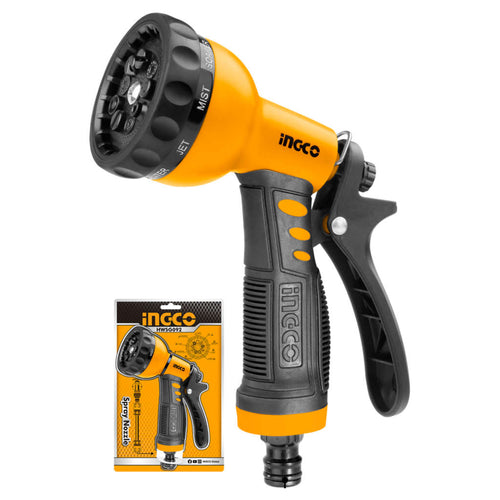 Ingco 9 Way Plastic Trigger Garden Spray Nozzle HWSG092 