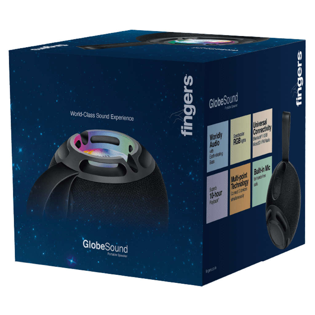Fingers GlobeSound Portable Speaker Rich Black