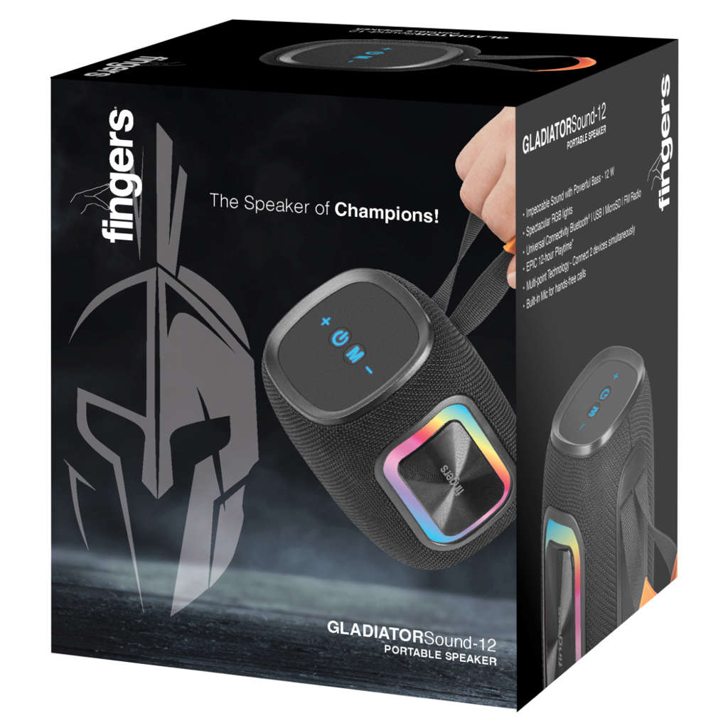 Fingers GladiatorSound Portable Speaker Rich Black