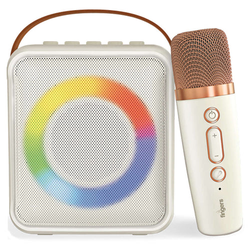 Fingers SoloKaraoke Portable Speaker With Wireless Mic Ivory 