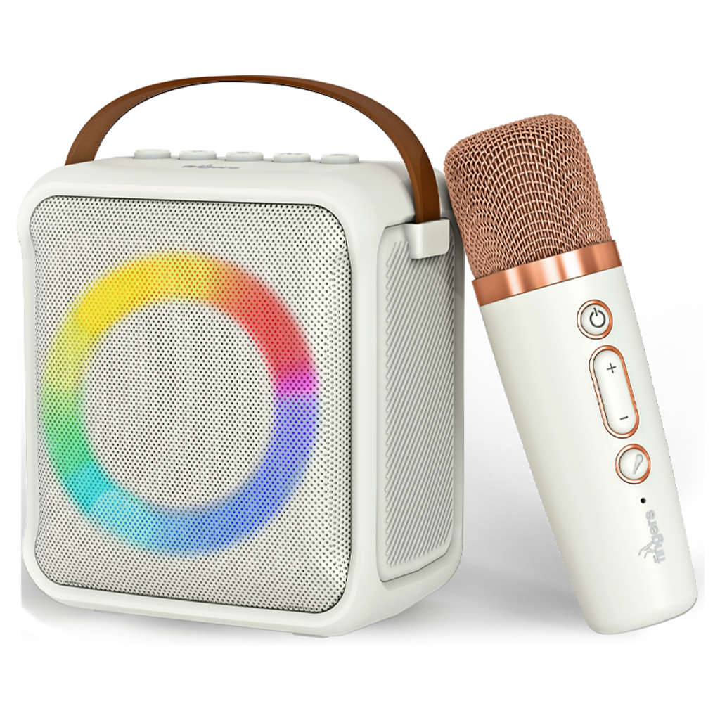 Fingers SoloKaraoke Portable Speaker With Wireless Mic Ivory