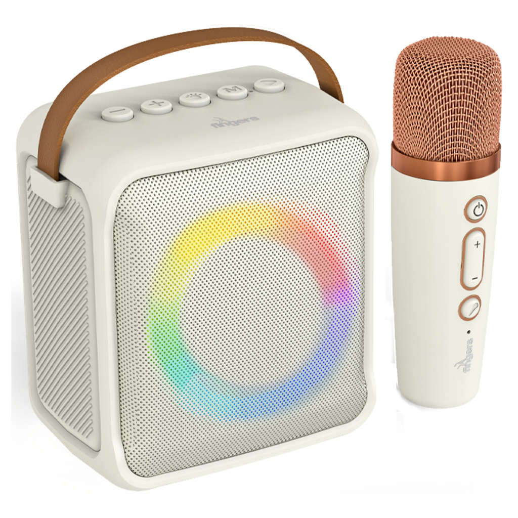 Fingers SoloKaraoke Portable Speaker With Wireless Mic Ivory