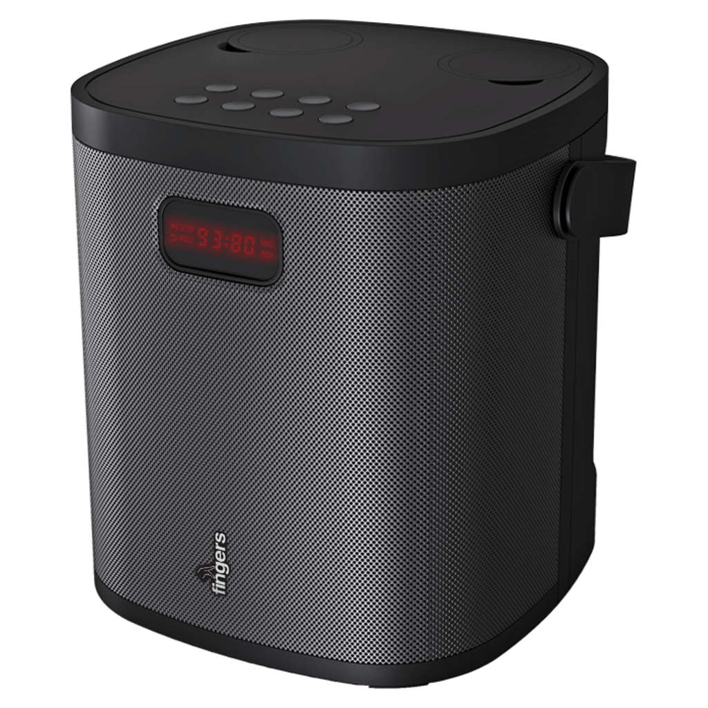 Fingers 2Mic-GrooveBox Portable Speaker With 2 Wireless Mics Rich Black