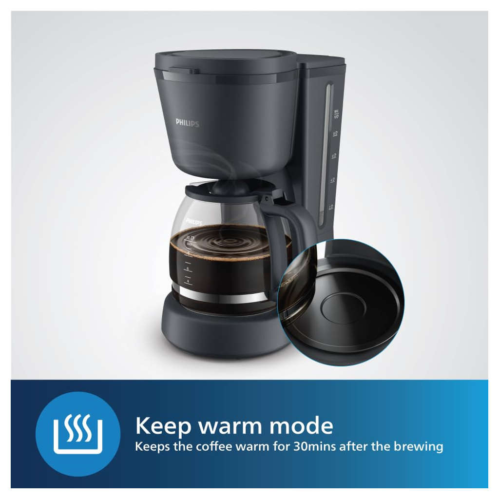 Philips Drip Coffee Maker 1000W Black HD7430/90