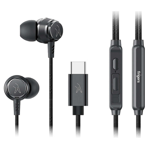 Fingers SoundBounce-C Wired Earphone Black 