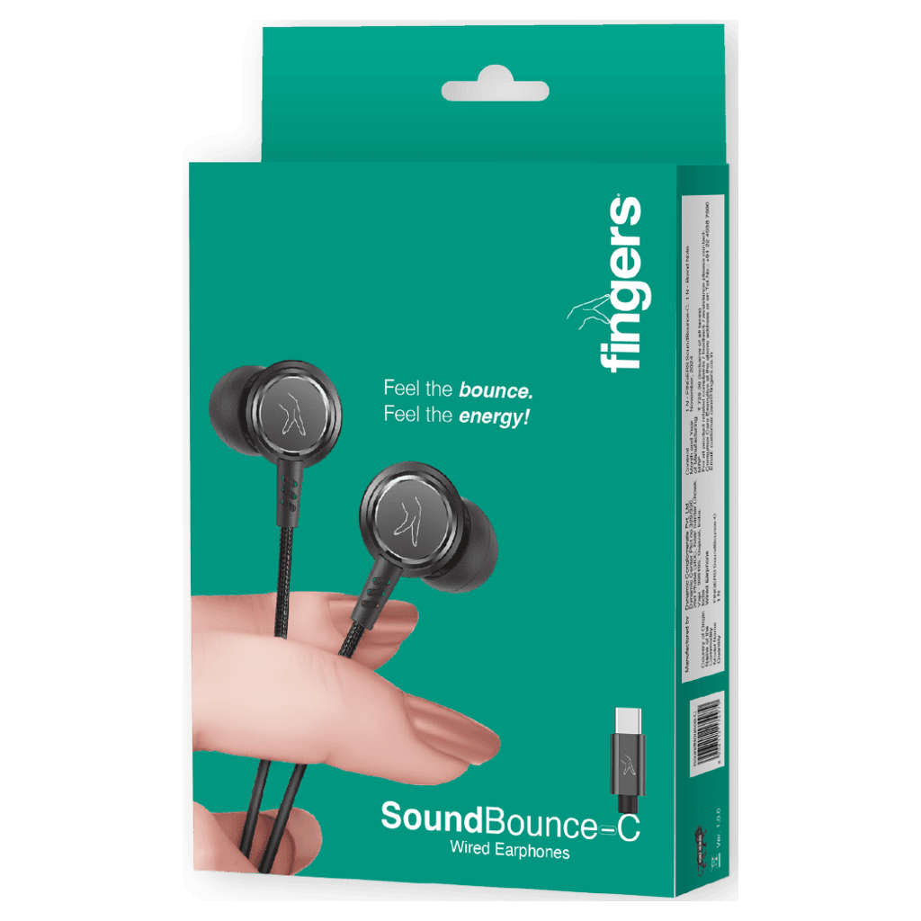 Fingers SoundBounce-C Wired Earphone Black