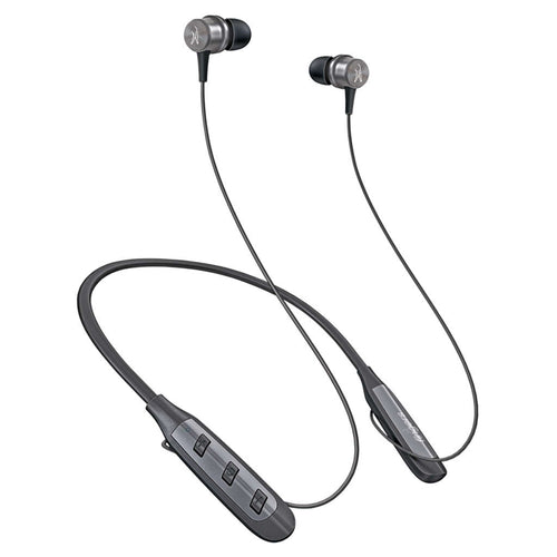 Fingers Cozy Wireless Neckband Earphones Classic Black + Dark Silver 