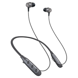 Fingers Cozy Wireless Neckband Earphones Classic Black + Dark Silver 