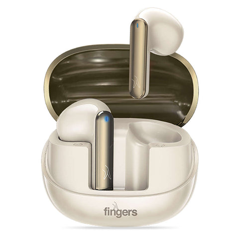 Fingers Hi-Class True Wireless Earbuds Champagne + Ivory White 