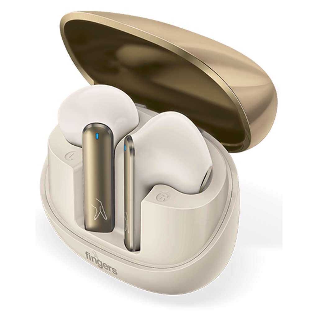 Fingers Hi-Class True Wireless Earbuds Champagne + Ivory White