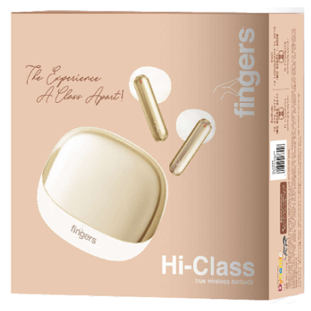 Fingers Hi-Class True Wireless Earbuds Champagne + Ivory White