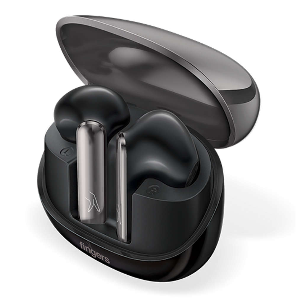 Fingers Hi-Class True Wireless Earbuds Gun Metal + Piano Black