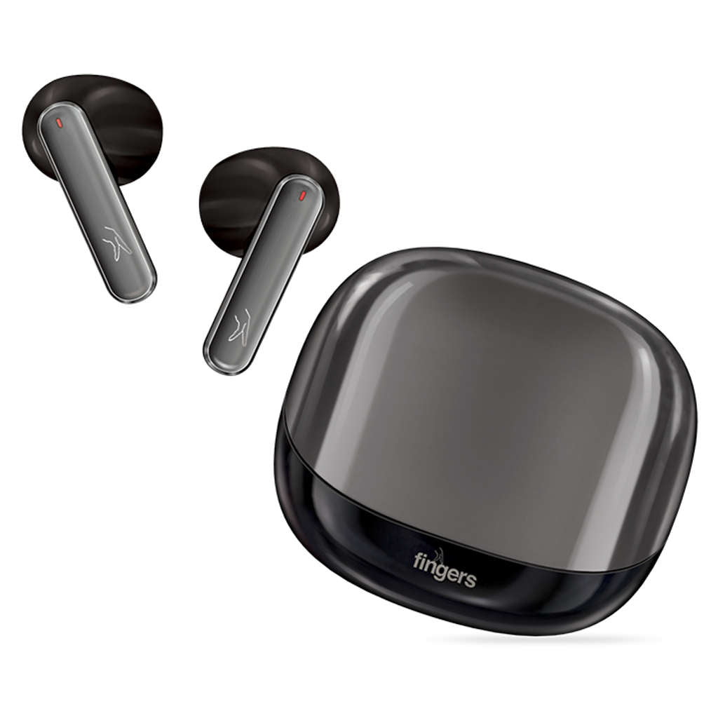 Fingers Hi-Class True Wireless Earbuds Gun Metal + Piano Black