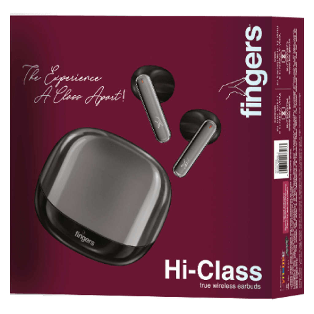 Fingers Hi-Class True Wireless Earbuds Gun Metal + Piano Black